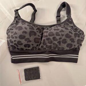 Charcoal Leopard Print Pumping Bra